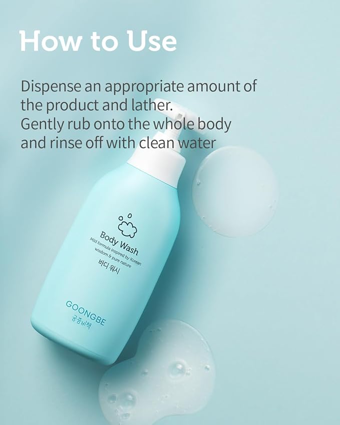 Kids Body Wash - Korean Kids Body Cleanser for Dry, Sensitive Skin with Green Tea & Oat Kernel Oil 11.8 fl.oz.