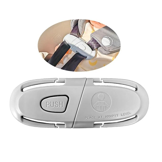 Universal Child Car Seat Chest Harness Clip Universal Safer Belt Clip Buckle Lock Stroller Chest Clip Adjustable Guard for Baby and Kids (Gray 1)