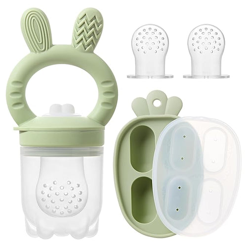 Silicone Baby Fruit Feeder with Freezer Tray Baby Food Feeder