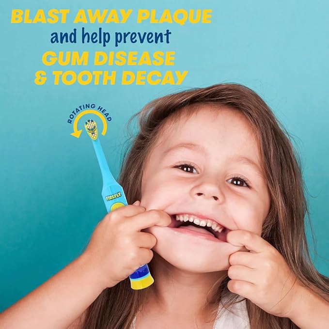 Firefly Clean N' Protect, Baby Shark Toothbrush with 3D Character Cover, Soft Bristles, Anti-Slip Grip Handle, Battery Included, Ages 3+, 1 Count