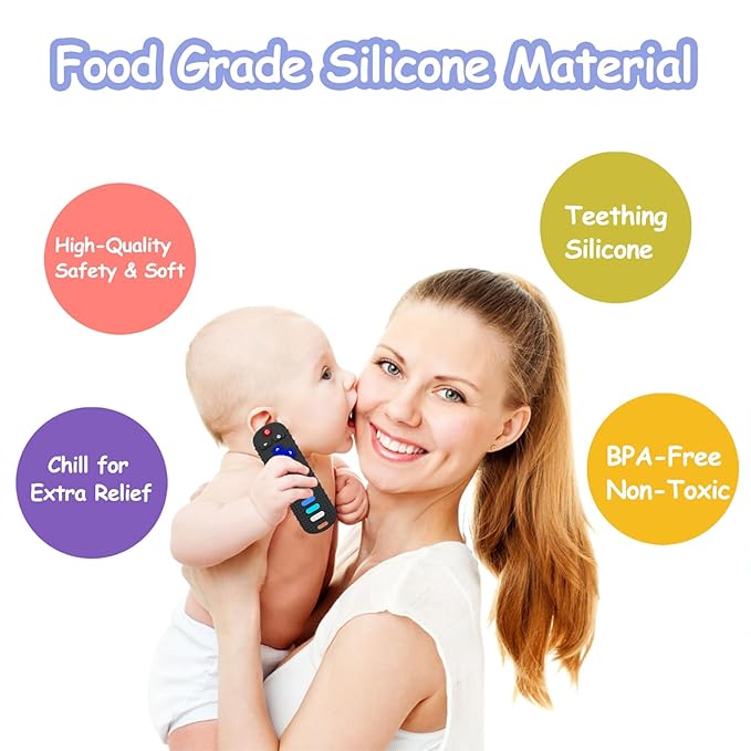 2 Pack Baby Teething Toys, Food Grade Silicone Teethers for Babies 18+ Months