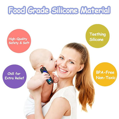 2 Pack Baby Teething Toys, Food Grade Silicone Teethers for Babies 18+ Months