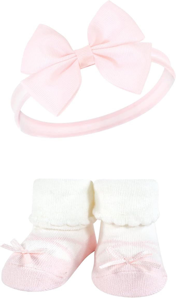 Hudson Baby Girl's Headband and Socks Giftset
