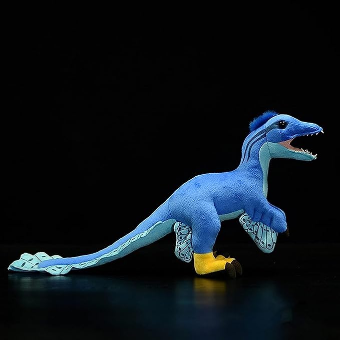 ZHONGXIN MADE Simulation Microraptor Dinosaur Stuffed Plush Toy - 18inch Blue Dinosaur Utahraptor Tyrannosaurus Plushie, Figurines Stuffed Toys Soft, Gifts Collectible for Kids