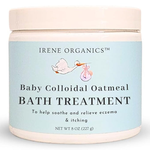 Oatmeal Baby Bath Powder for Eczema by Irene Organics - Colloidal Oatmeal for Soothing Treatment of Eczema, Diaper Rash