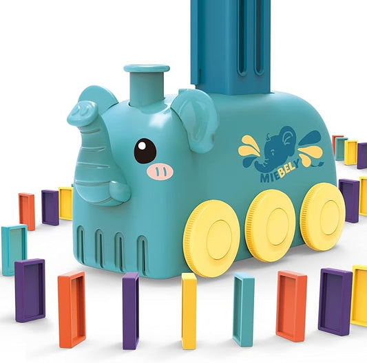 Electric Domino Train Set 80 PCS,Train Building Stacking Block Toys