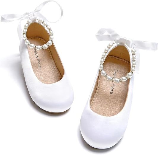 Felix & Flora Girls Toddler Little Ballet Shoes - Flower