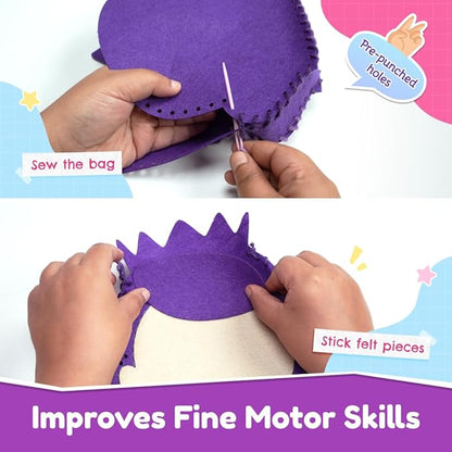 Bloomingo Art & Craft Kit - Princess Sling Bag: Fun Mess Free Arts & Craft Kit for Kids; Design Your Own Magical DIY Craft Bag; Birthday Gift for Girls & Boys Multicolor