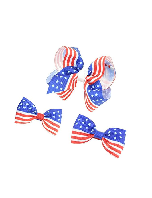 BBTDIN Baby USA Flag Turban Headband Patriotic Bow Baby Girls JHN44 (Set