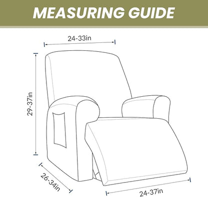 AZON Velvet Stretch Recliner Chair Cover,1-Piece Washable Recliner Couch Cover with Elastic Furniture Protector for Pets, Kids(Recliner, Camel)