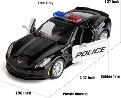 Compatible for Chevrolet Calvert C7 Police Car Model 1:36 Diecasting