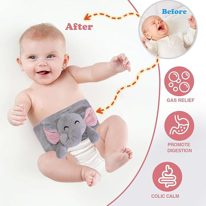 Baby Belly Band for Gas and Colic Relief, Flaxseed Baby Heated Tummy Wrap for Infants Colic Calm