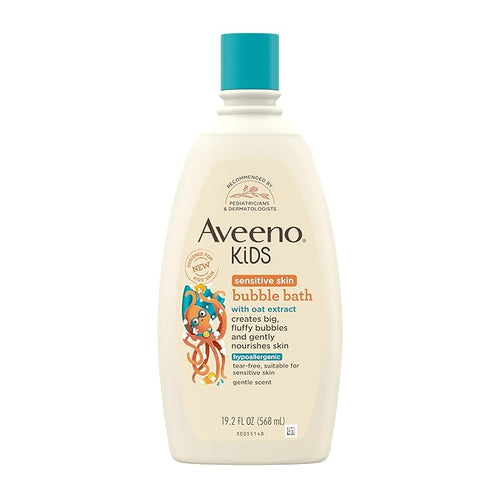 Aveeno Kids Bubble Bath, Children's Bubble Bath for Sensitive Skin with Oat Extract 19.2 fl.