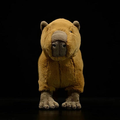 ZHONGXIN MADE Simulation Capybara Plush Toy - Soft Real Life Rodent Simulation Plush Toys, Lifelike Wild Animals Crawling Capybara Stuffed Toys Birthday Gifts for Kids, 13Inches