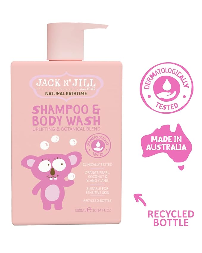 Jack N' Jill Natural Bathtime Kids Shampoo and Body Wash - Suitable for Sensitive Skin, Dermatologically Tested 300 mL 1)