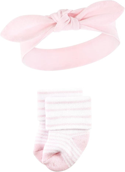 Hudson Baby baby-girls Headband and Socks Set
