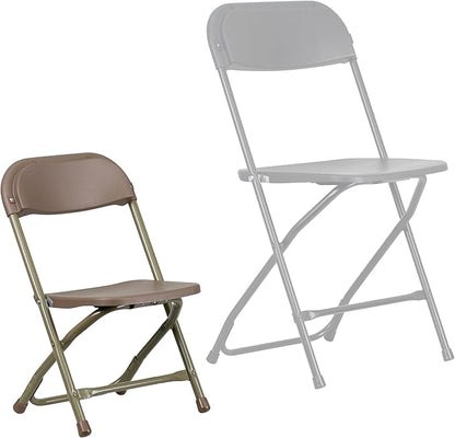 Flash Furniture Timmy 10 Pk. Kids Brown Plastic Folding Chair