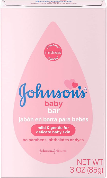 Johnson's Baby Body Soap Bar, Gentle for Baby Bath and Skin Care 3 oz 6)
