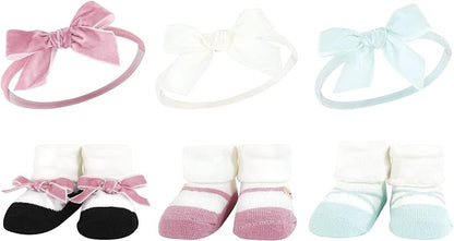 Hudson Baby Girl's Headband and Socks Giftset