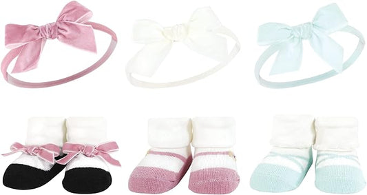 Hudson Baby Girl's Headband and Socks Giftset
