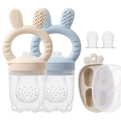 Silicone Baby Fruit Feeder with Freezer Tray Baby Food Feeder