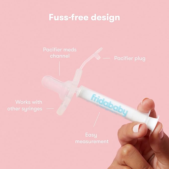 Frida Baby Medicine Pacifier, Accu-Dose Pacifier + NoseFrida SnotSucker Nasal 24 Extra