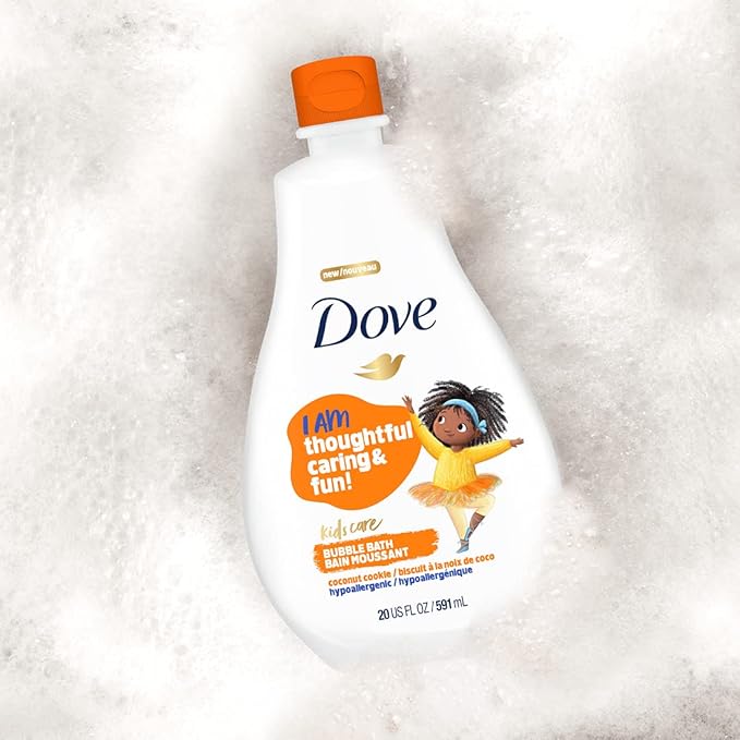 Dove Bubble Bath for Kids Coconut Cookie Hypoallergenic Formula 20 4 Count