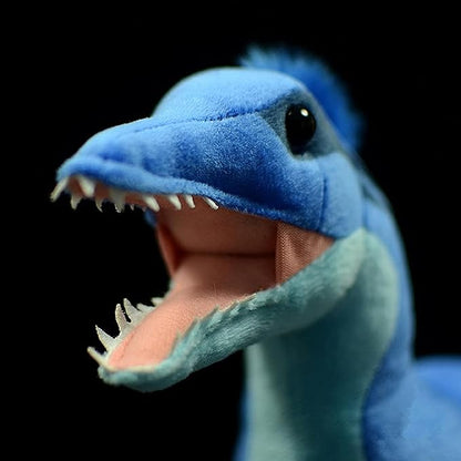 ZHONGXIN MADE Simulation Microraptor Dinosaur Stuffed Plush Toy - 18inch Blue Dinosaur Utahraptor Tyrannosaurus Plushie, Figurines Stuffed Toys Soft, Gifts Collectible for Kids