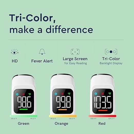 Touchless Thermometer for Adults and Kids, Fast Accurate Thermometer with Fever Alarm 1S Reading