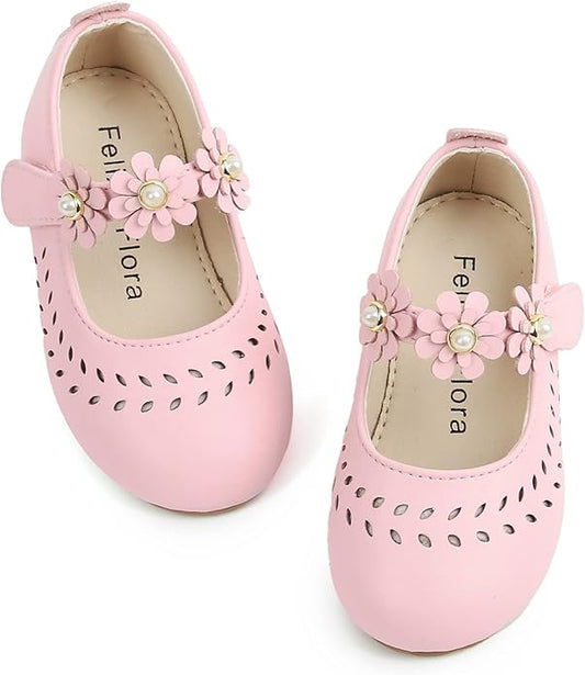 Felix & Flora Girls Toddler Little Ballet Shoes - Flower