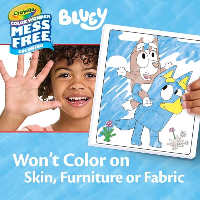 Crayola Color Wonder Bluey Activity Kit, Mess Free Coloring, Toddler Travel Activity, Bluey Toys for Kids, Gifts for Boys & Girls, 3+