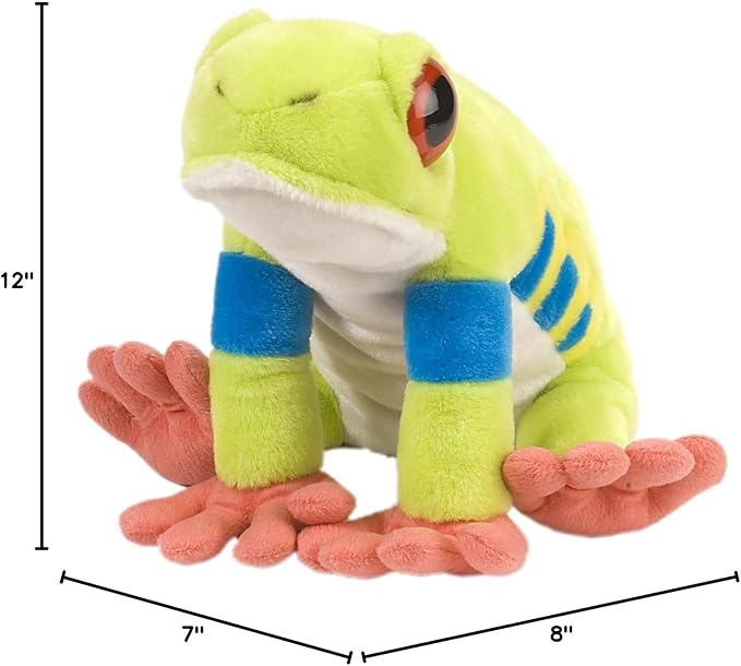 Wild Republic Red-Eyed Tree Frog Plush, Stuffed Animal, Plush Toy, Gifts for Kids, Cuddlekins 12 Inches
