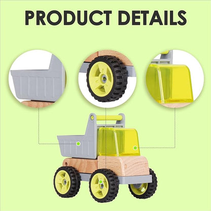 Wooden Construction Truck Mini Simulation Engineering Vehicles for Boys and 3 +