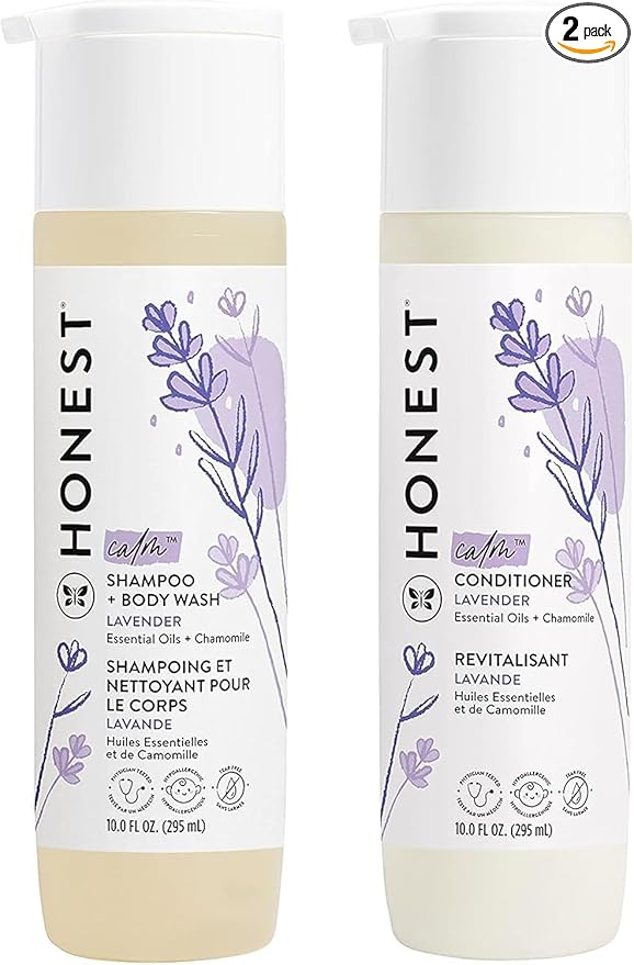 The Honest Company Silicone-Free Conditioner & 2-in-1 Cleansing Shampoo + Body Wash Duo | Gentle for Baby 20 fl