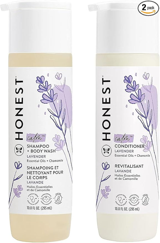 The Honest Company Silicone-Free Conditioner & 2-in-1 Cleansing Shampoo + Body Wash Duo | Gentle for Baby 20 fl
