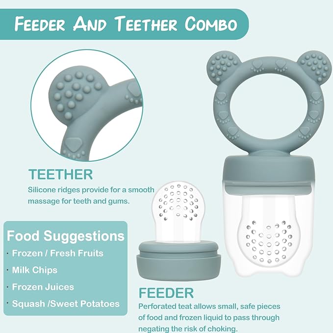 Baby Breastmilk Popsicle Molds & Baby Fruit Feeder (3 Pack), WAJIAYON Baby Food Freezer Tray Storage Containers