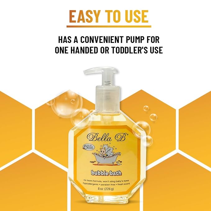 BELLA B Bubble Bath for Baby & Kids 8 oz - Organic Bubble Bath for Toddlers