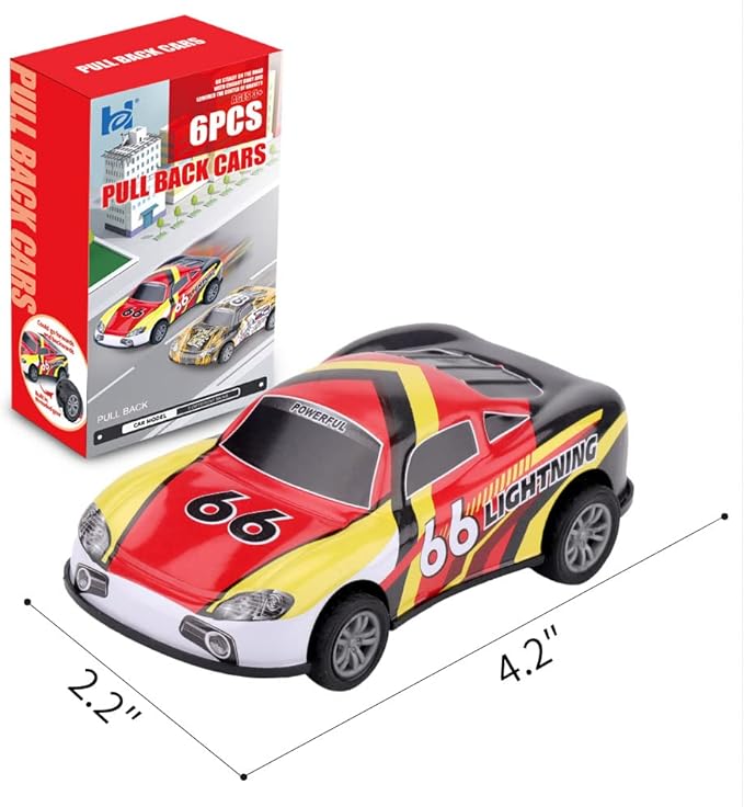 H 4.2 inch Pull Back Cars Toys Set, Friction Power Alloy Casting car Mini Race car 3 4 5 6 6 Piece