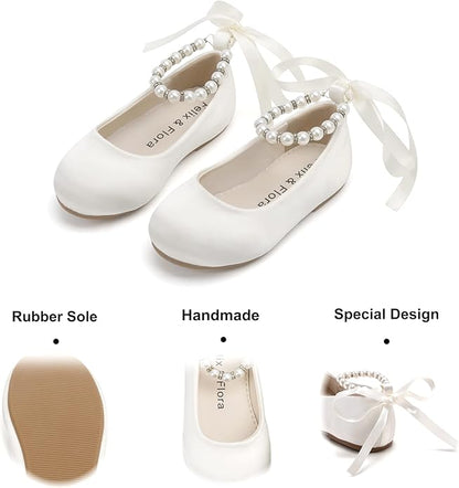 Felix & Flora Girls Toddler Little Ballet Shoes - Flower