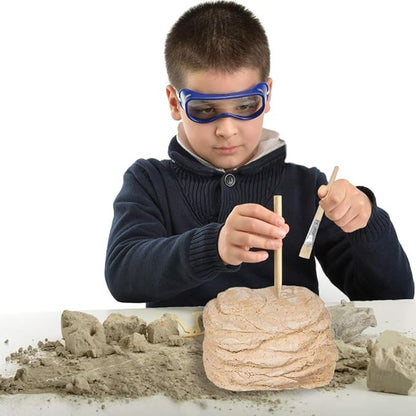 ArtCreativity Dinosaur Excavation Kit for Kids, 5.5” Triceratops Skull Excavating Set with Fossil Digging Tools and Stand, Fun Science Activity Toy, Educational Dinosaur Gift for Boys and Girls