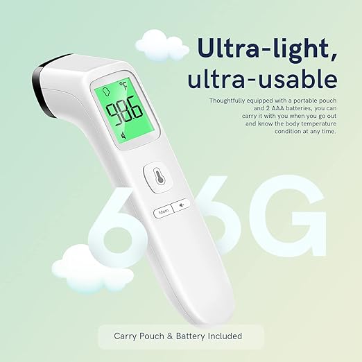 No-Touch Thermometer for Adults and Kids, Fast Accurate Digital Thermometer with Fever Alarm & Silent Mode