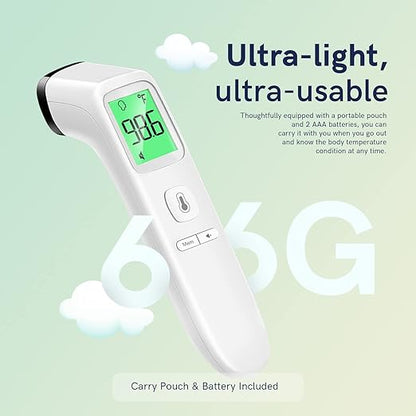 No-Touch Thermometer for Adults and Kids, Fast Accurate Digital Thermometer with Fever Alarm & Silent Mode