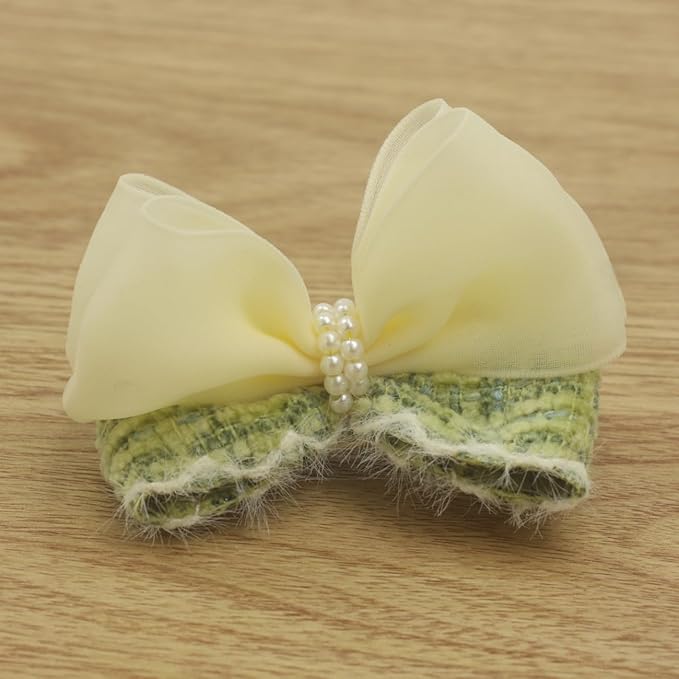 Fairy Sheer Chiffon Ribbons Cat Ear Bow Hair Clips -2Pcs