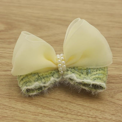 Fairy Sheer Chiffon Ribbons Cat Ear Bow Hair Clips -2Pcs