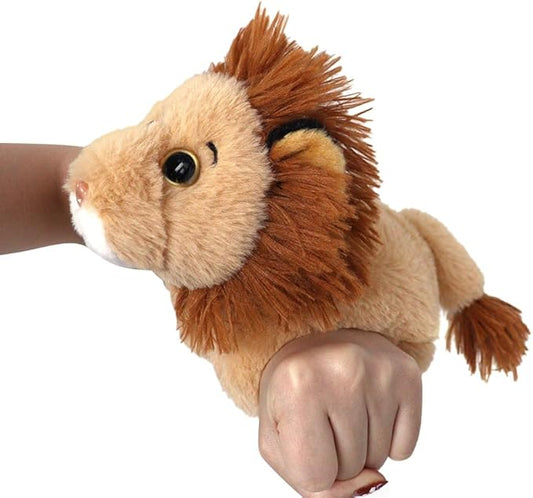 The Petting Zoo Lion Stuffed Animal Plushie Slap Bracelet, Gifts for Kids, Slapstix Wildlife Animals, Lion Plush Toy, 10 inches