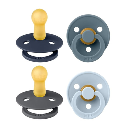 BIBS Colour Soother 4-Pack | BPA Free Dummy Pacifier 6-18 Months