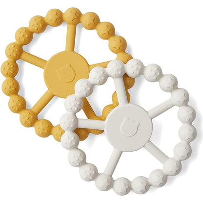 SAMiGO Silicone Teethers for Babies 0-6 6-12 Months Baby Teething 2 Pack