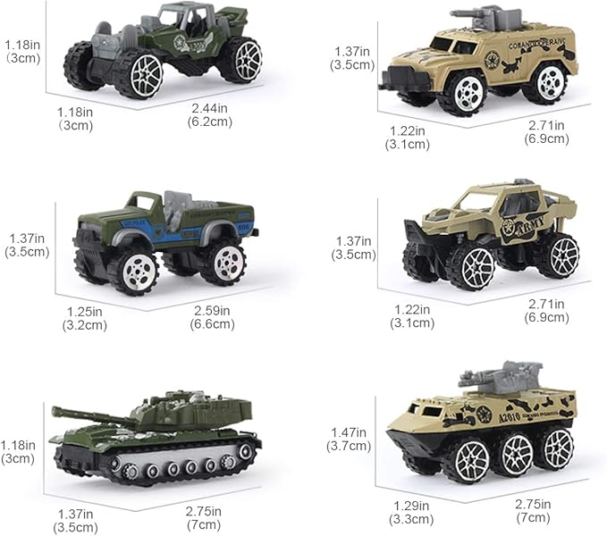 Jenilily Army Toys Cars for Boys Tank Military Truck Vehicle 3 4 5 6