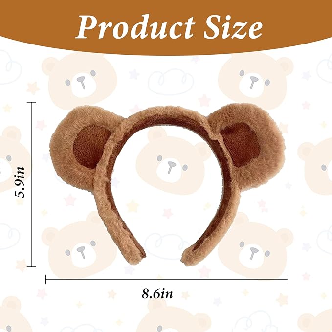 Bear Ears Headband Adult - 1Pcs Plush Halloween Ears