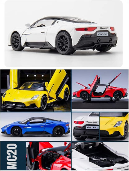 Alloy Collectible White MC20 Toy Cars Model Pull Back Vehicles